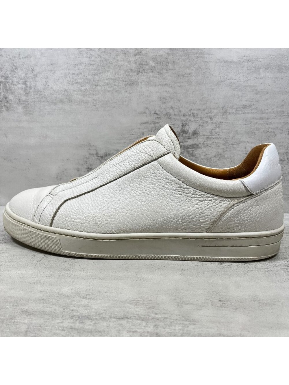 Magnanni Gasol Leather Slip-On Sneakers - Men's Size 11 - White
